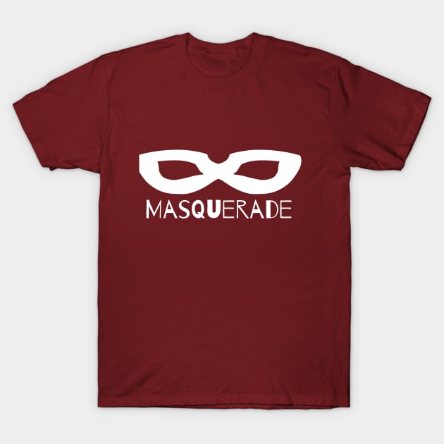 White Mask - Masquerade T-Shirt by Thedustyphoenix